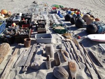 Objects being collected for Sandstars (2012) on Isla Arena, Baja California Sur, Mexico, 2012