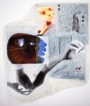 Özlem Altın: Aus dem Dyptichon Naked eye (lateral masking), 2022, Druck auf Leinwand mit Öl und Tinte, 164 x 126 cm © Özlem Altın